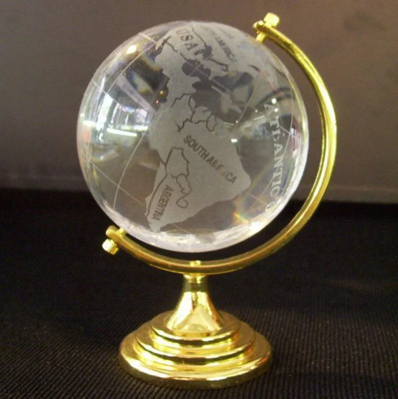 MH-L009 модные свадебные подарки для стола/украшение хрустальный шар с картой мира