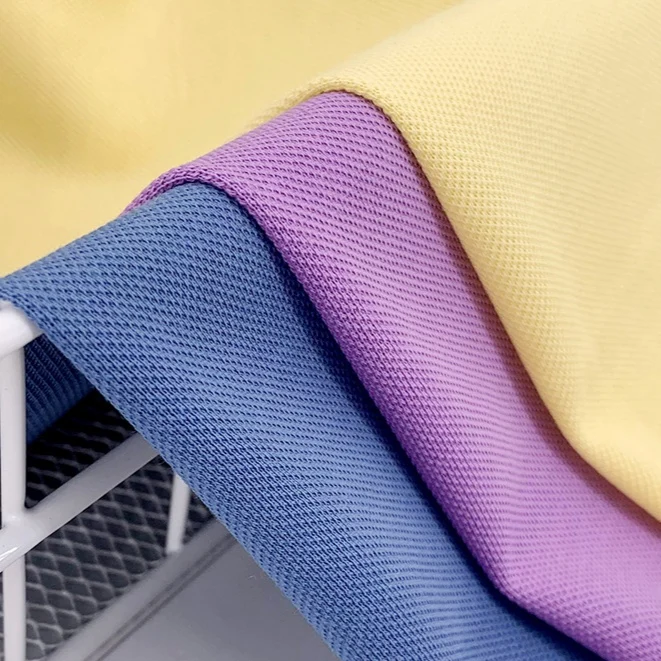 Pure cotton high-end beady 2021 spring/summer POLO shirt fabric long velvet cotton silk pearl ground