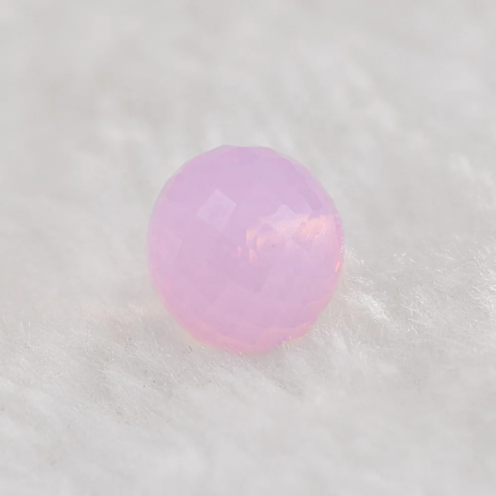 Wholesale price glass stone bead pink with hole synthetic loose Nanosital gemstone