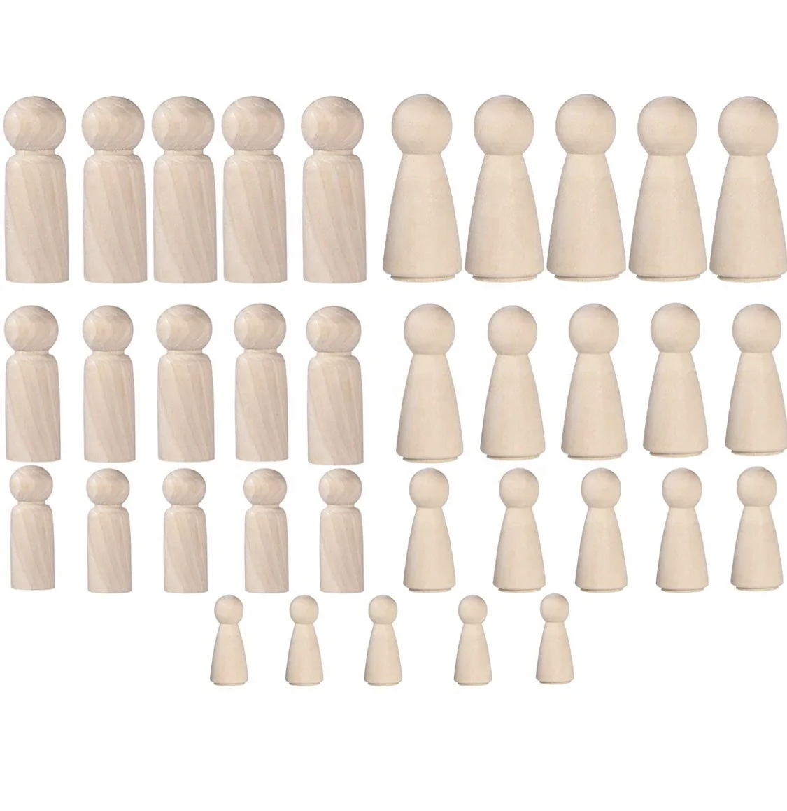 DIY crafts 35-120 mm wooden peg dolls family people body figures toy wooden doll