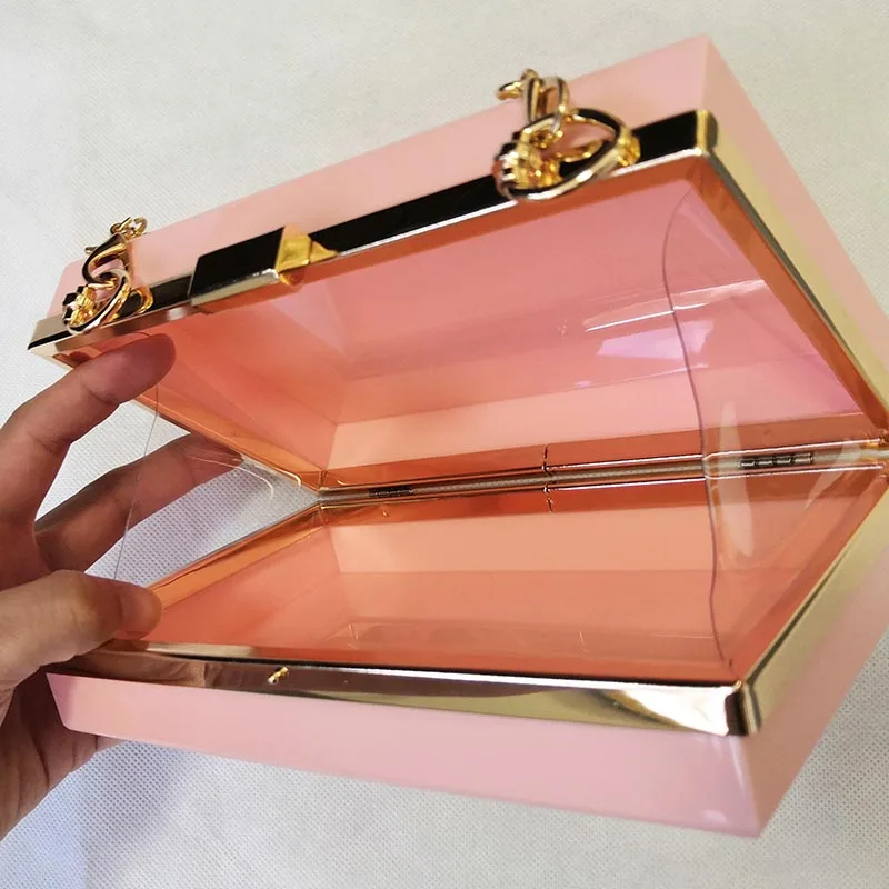 Wholesale acrylic bags chain clear clutch purse party evening bag ladies small for women purse
