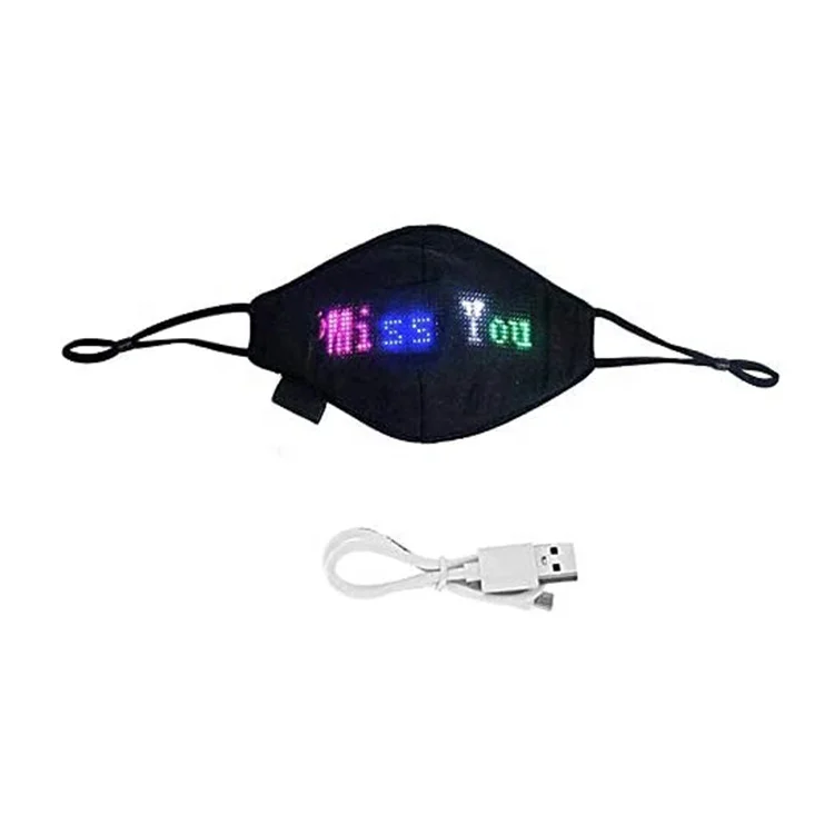 Christmas LED  Masks Phone App Controlled LED Lighted  Face Mask For Cosplay Party  Masks USB Rechargeable Battery