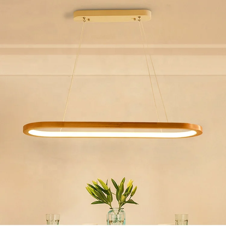 Best factory price custom zhongshan office bedroom hanging wood light modern nordic led ring pendant lamp