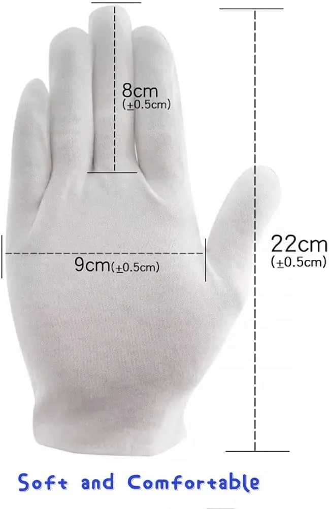 comfortable soft 100% Cotton Glove White Touch Screen Work Gloves Cotton Work