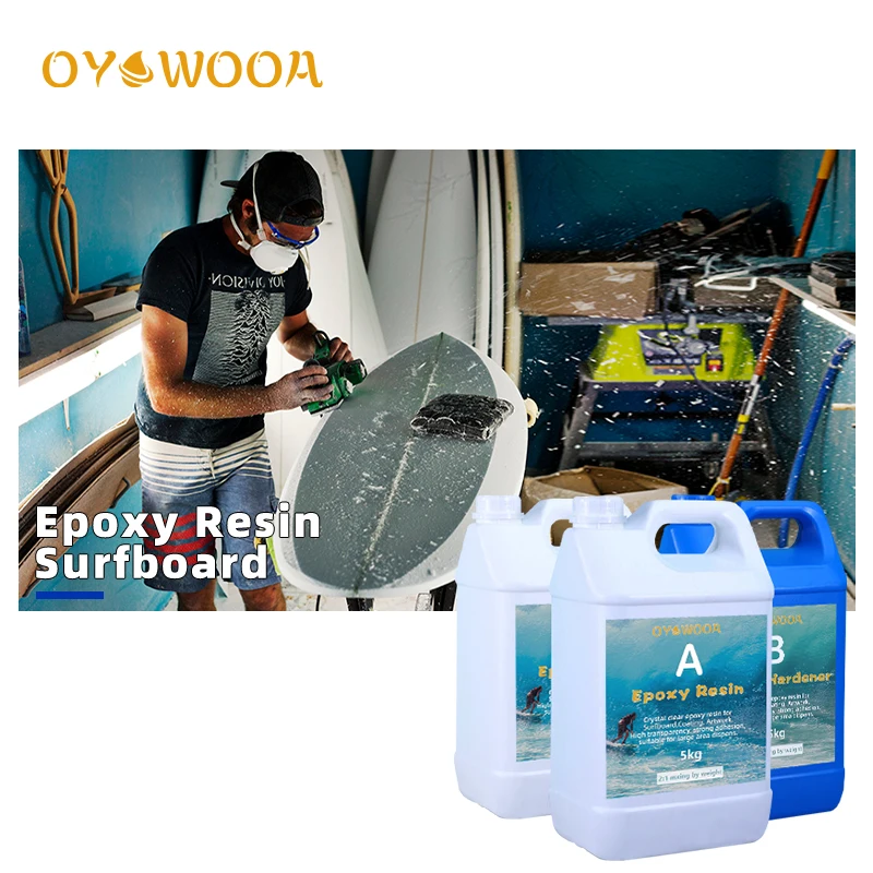 Marine acid-resistant seawater surfboard 2:1 glue coating glass fiber resin transparent crystal ab glue art epoxy resin