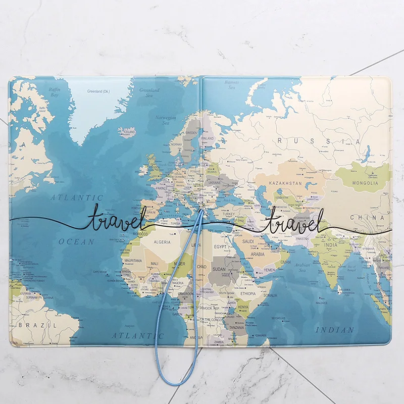 Mix 4 Colors Travel PVC Passport Case Full-color Imprint Card Credit Passport Holder Passport Cover with Elastic Band