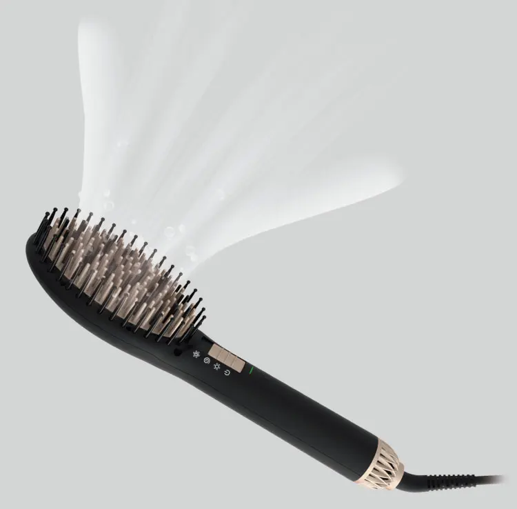 Hot Selling PTC Fast Heating up Hair Straightener Brush Hair Dryer Electric Hair Straightener Brush Comb
