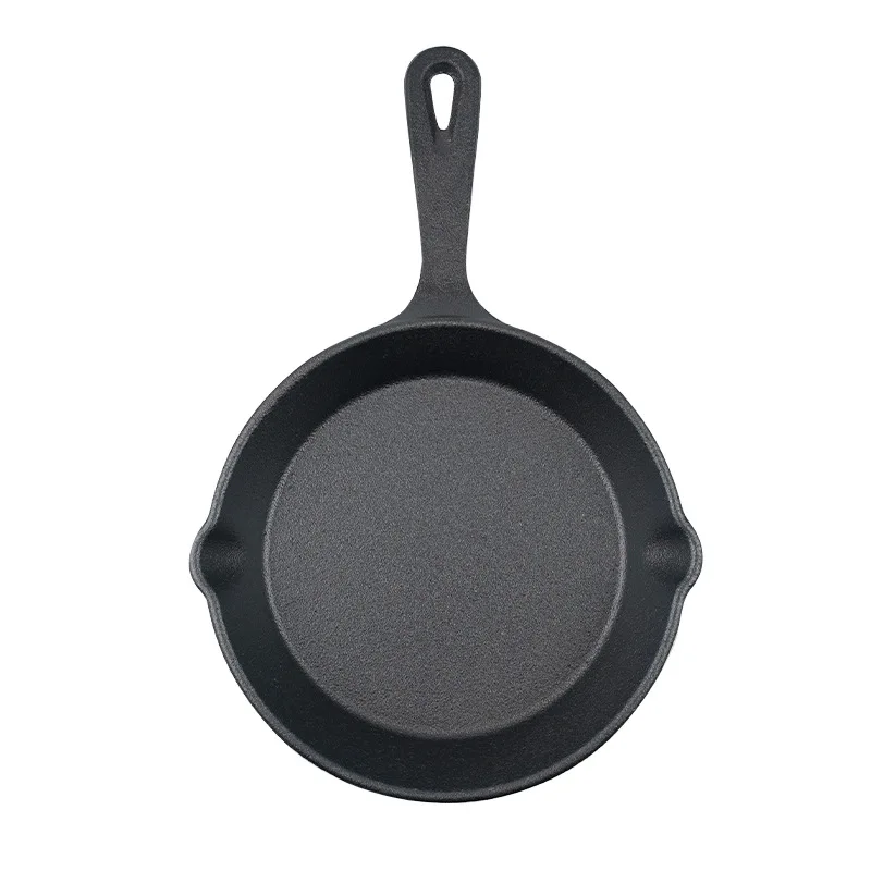 China manufacture flat bottom frying skillet pre-seasoned cast iron cooking pans