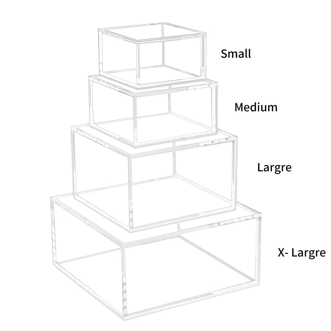 Decorative Clear Acrylic Box with Lid, Clear Box Square Stackable Mult-Purpose for Office and Home