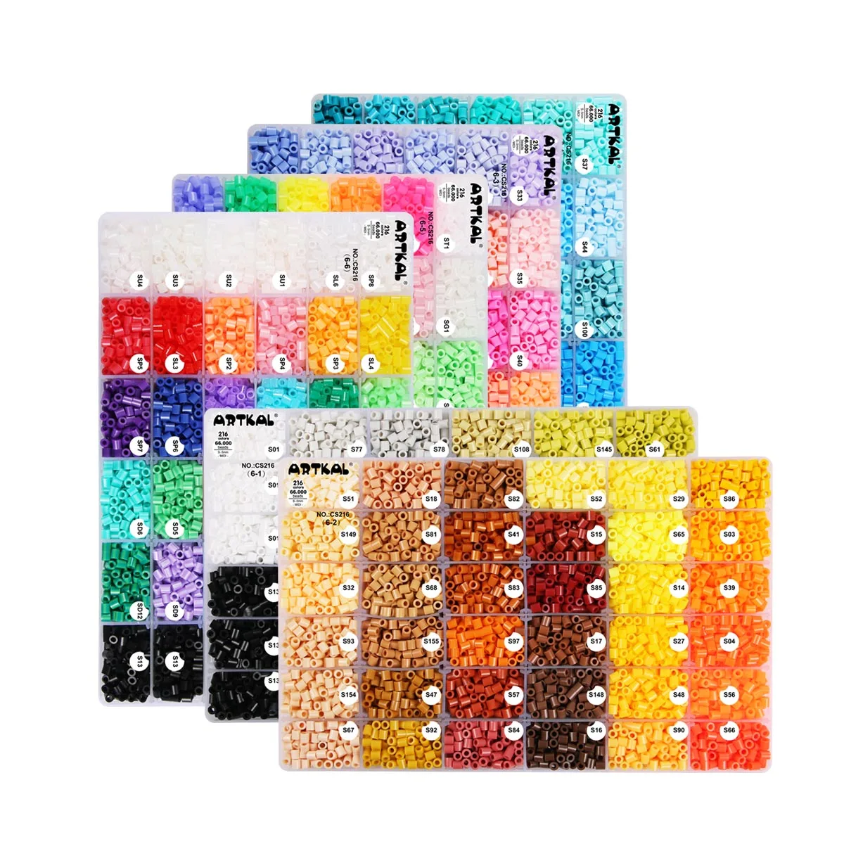 Full Color Box Package 216 Color Box Set Iron Beads Set Plastic Perler Beads Artkal Fuse Beads CS216