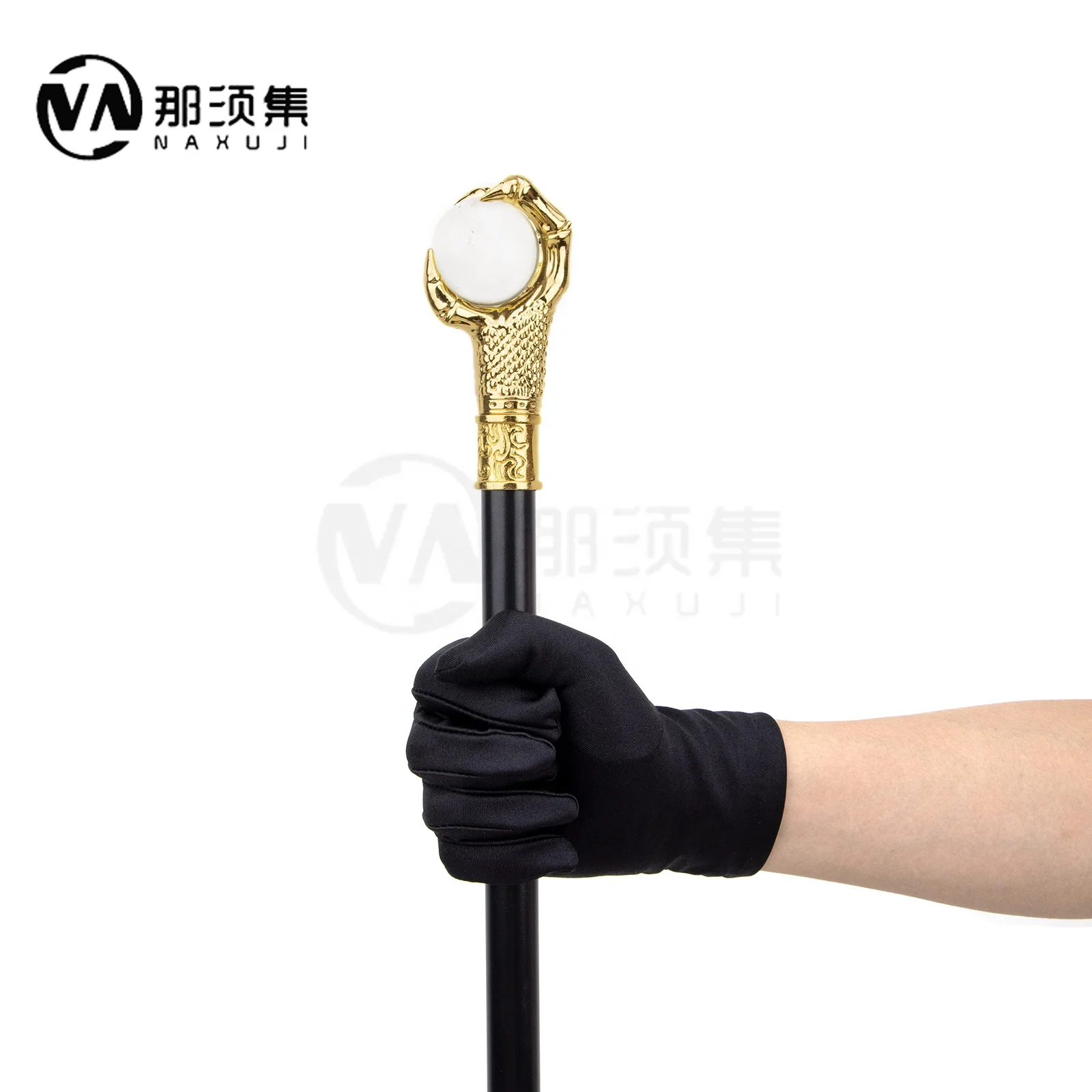 Golden Dragon Claw Grasp Glass Ball Walking Cane Fashion Decorative Walking Stick Gentleman Elegant Cosplay Knob Crosier 93cm