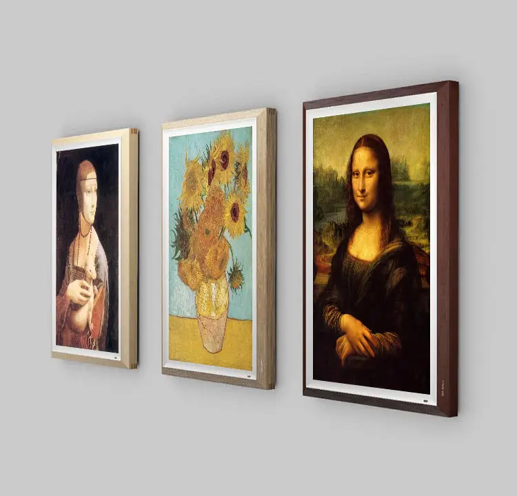 Art Painting Digital Machine Intelligent Museum Smart Photo Frame Display Wooden LED Screen
