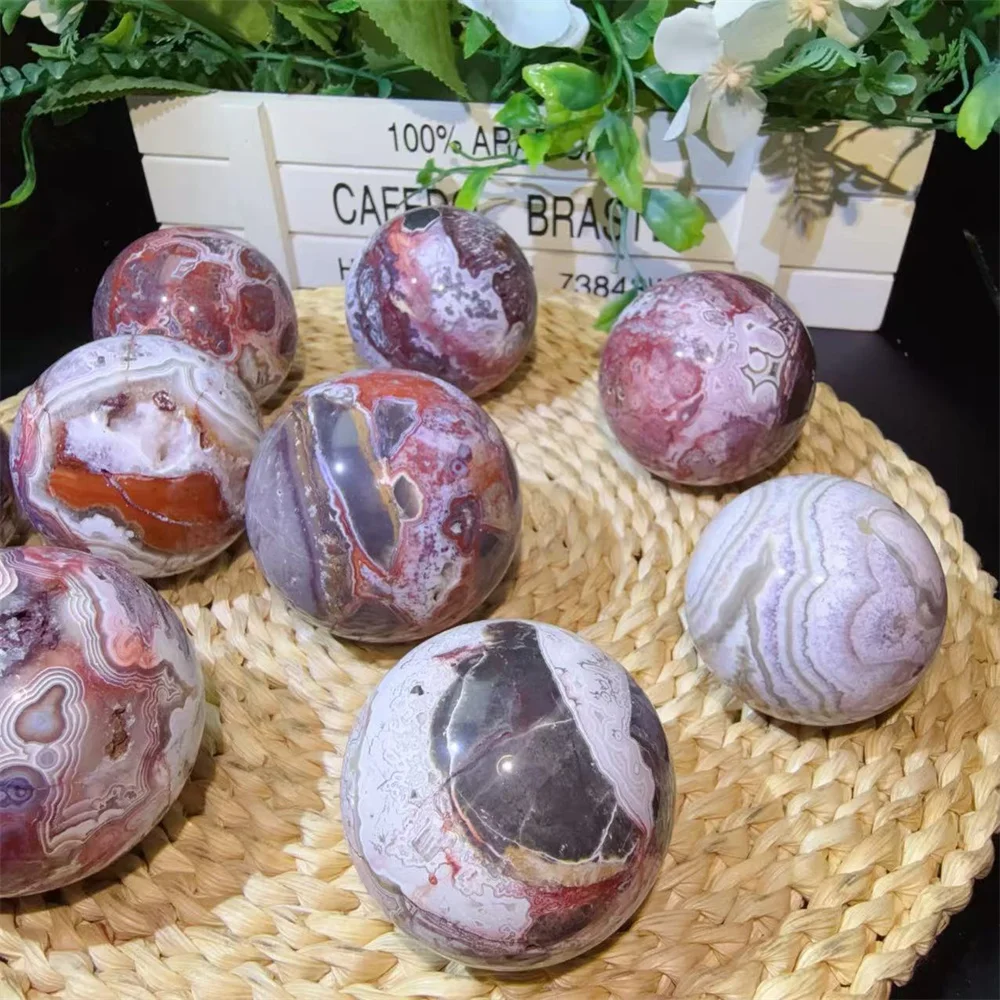 Wholesale Natural Carved High Quality Crystal Mexico Agate Sphere For Home Decoration