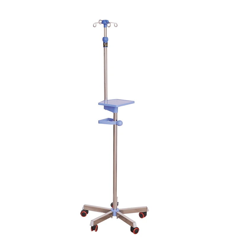 cheap price portable stainless steel adjustable IV pole drip stand infusion pole in hospital