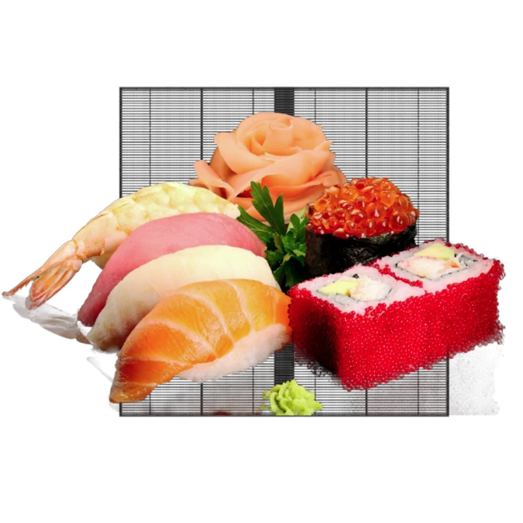 Transparent glass wall of building led display