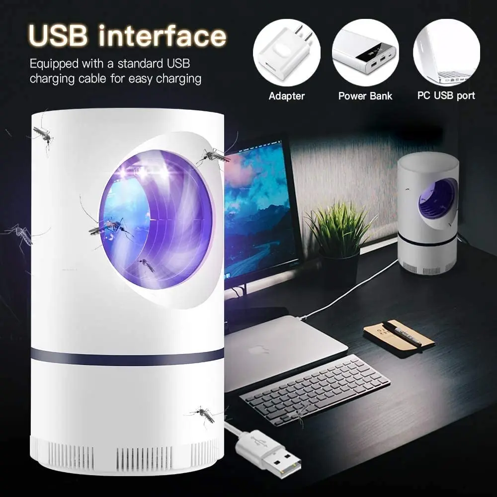Лампа-ловушка для комаров Бытовая Тихая с USB-портом