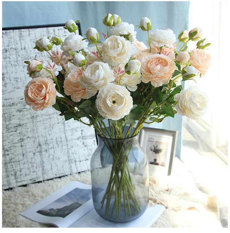 Large peony everlasting flowers artificial wedding bouquet