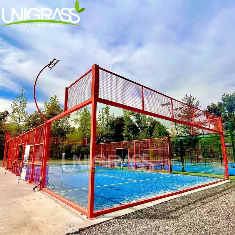 UNI 10*20M  Factory Sale Easy To Install  Panoramic Padel court Chile Popular Paddle Tennis Court