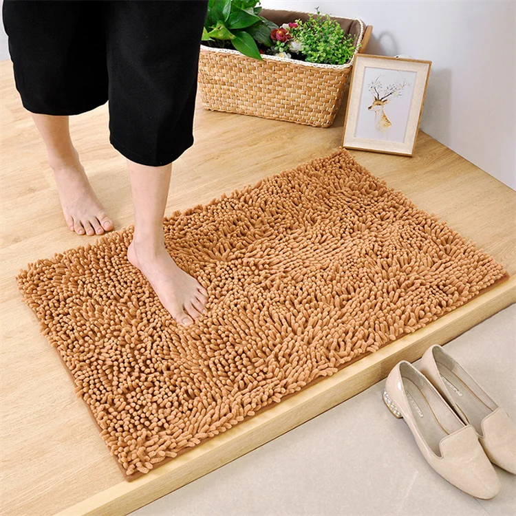 Click Bathroom Rug 50 x 80 Cm Non-Slip Premium Microfiber Chenille Soft Washable Water Absorbent Bath Mat