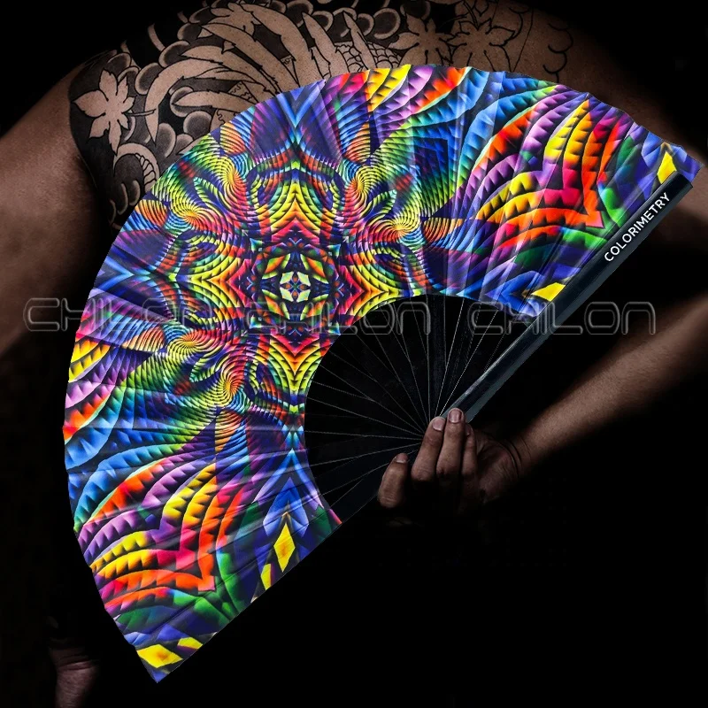 13,3 дюймовый большой кунг-фу бамбуковый односторонний Печатный ручной вентилятор