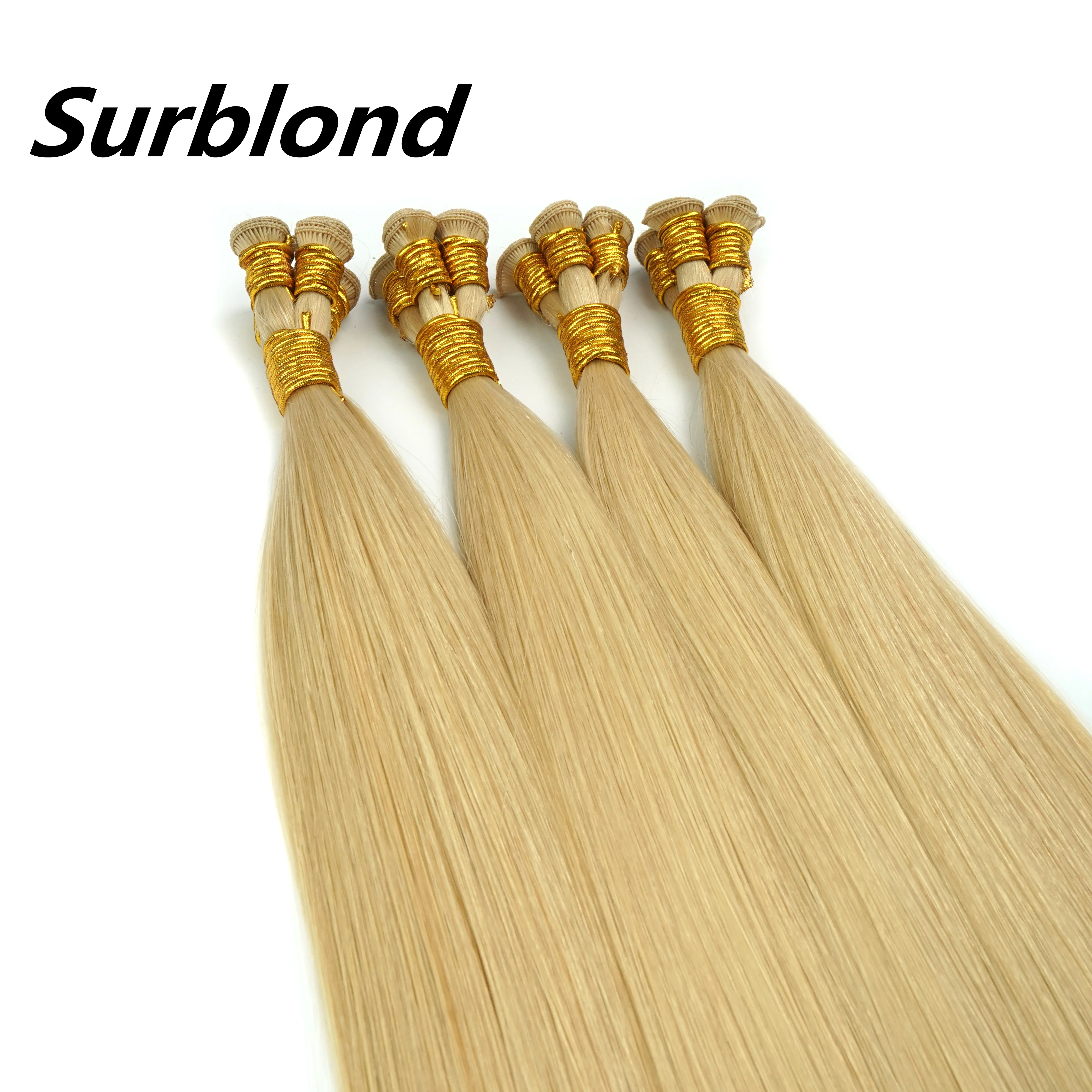 
RTS ready to ship 11A handtied weft hair extensions 100% HUMAN Russian hair double drawn thick end 100g/6wefts 