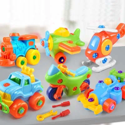 Colored Cartoon Babies Cars DIY Disassembly Accessories Car Toy Cute Kid Car