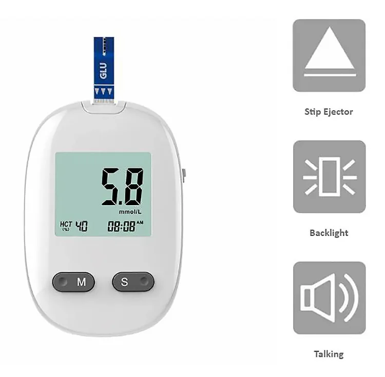 Blood Glucose Monitoring System Equipment Quick Test Auto Coding Blood Glucose Monitor Electric Plastic CE Greetmed Family