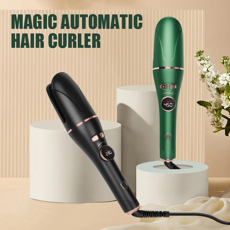 Dual Voltage Portable Magic 360 Rotating Ceramic Ionic Hair Curling Iron automatic hair curler