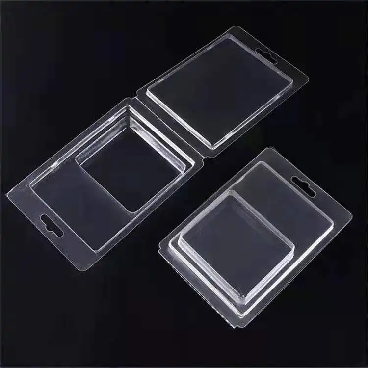 Clamshell double fold plastic packaging box blister packaging