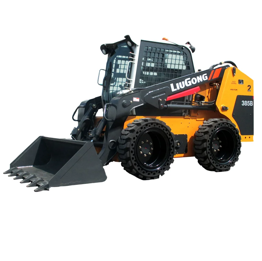 Ergonomic Control Joystick good adaptability Power Engine FUEL EFFICIENT Skid Steer Loader LiuGong 385B