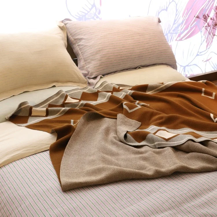 Wholesale microfiber super soft 100% cashmere woolen cotton linen throw warming blanket for air conditioner