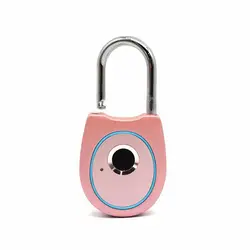ZNSG10  Huili lock factory whole sale heart shape pink color 10 user code smart fingerprint padlock with usb Charging