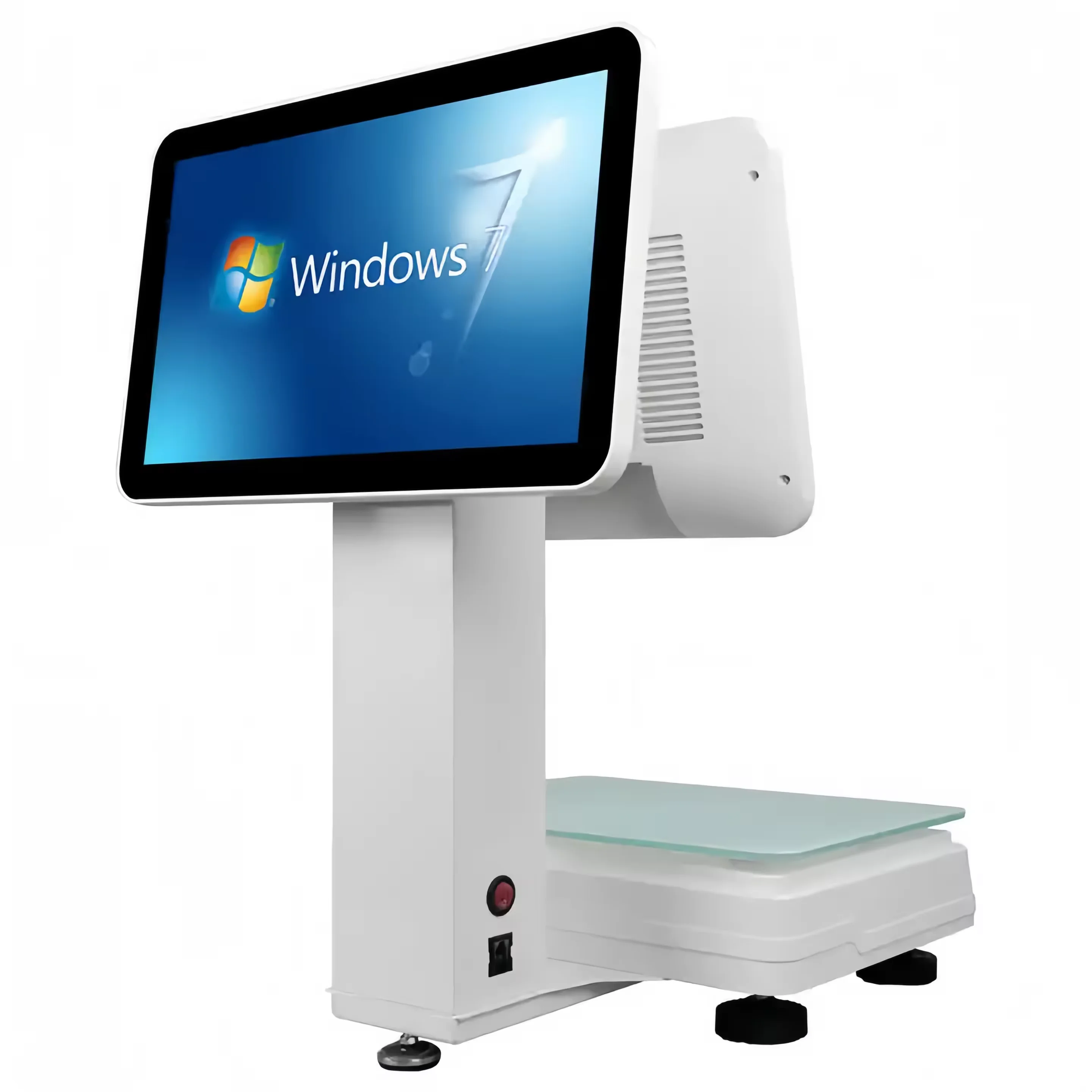 Hot Selling 15.6+14 Inch 2+32GB Win-dows7 POS System Dual Screen Retail All In One Pos Machine with Printer and Scale