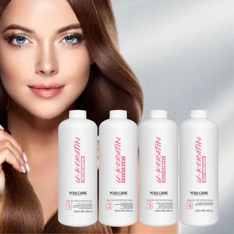 Professional  Natural Hydrolyzed Hair Straightening Cream Collagen Protein Keratin Hair Treatment set