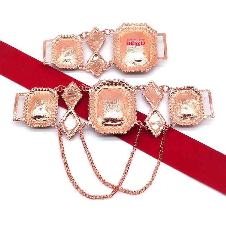 Wholesale Charm Purple Large Glass Bikini Hardware Alloy Crystal Rhinestone Connector Buckle For Women Sexy Swimsuit Accessories