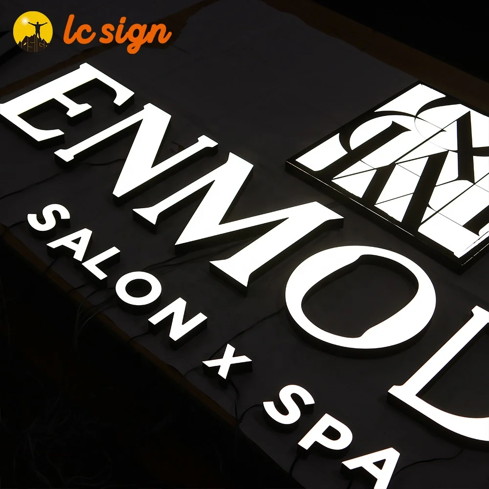 Acrylic Frontlit Channel Letters Custom LED Sign Spa Salon Rimless LED Illuminated Sign