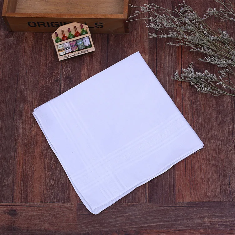 
Wholesale High Quality Cotton Pocket Square Mens Printed White Handkerchief 