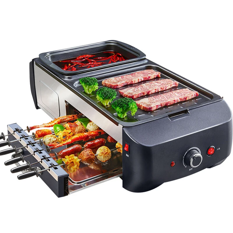 
Family Gathering Multi Function Indoor Barbecue Controlled Electric Grill BBQ Electric Grill 