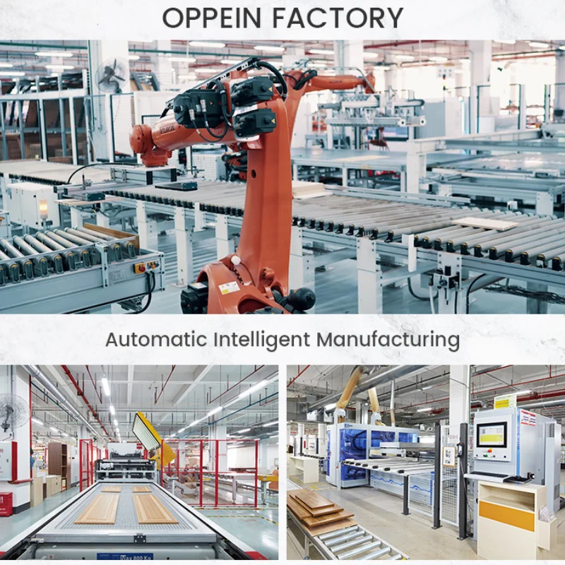 OPPEIN Custom Kitchen Full Set Furniture Cabinet Set Grey White Prefabricated Plywood Pvc Kitchen Cabinets