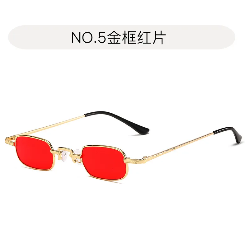 Fashion New Hip Hop Sunglasses Ready Stock Wholesale Mini Small Rectangle Metal Sun Glasses For Women Men