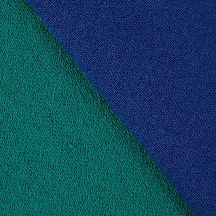 Green Terry Cloth 100 Cotton French Knitted Fabric Funky Pattern Fresh Indigo Frensh Zebra Yard Wool