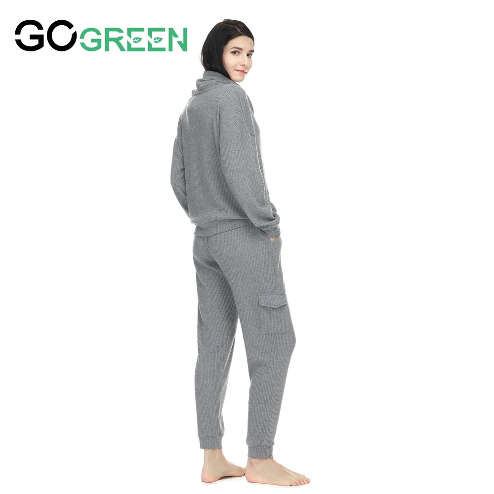 Ladies Long Sleeve Custom Pajamas With Logo Adult Luxury 73%Polyester 26%Viscose 1%Elastane Women Sleepwear