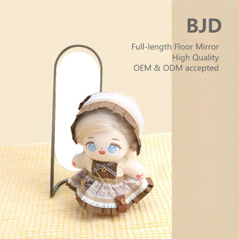 YS1228D Wholesale Customized Doll Furniture Golden White Household BJD Ball Jointed Doll Full-length Metal Floor Mirror