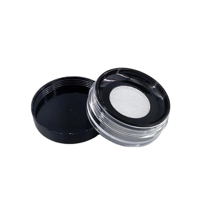 custom color plastic 10g jar for acrylic loose setting powder packaging with fine mesh sifter and screw cap