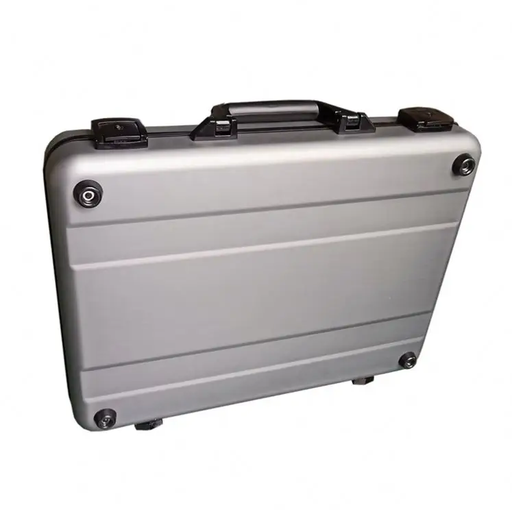 Hard Aluminum Alloy Custom Designer Briefcase Portable Laptop Briefcases Manufacture Locks Attache Document Case