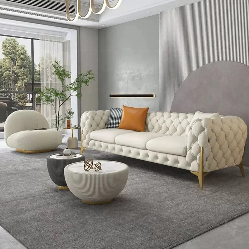 European Style Soft Leather Bubble Sectional Sofa Modernos Living Room Furniture Sofa