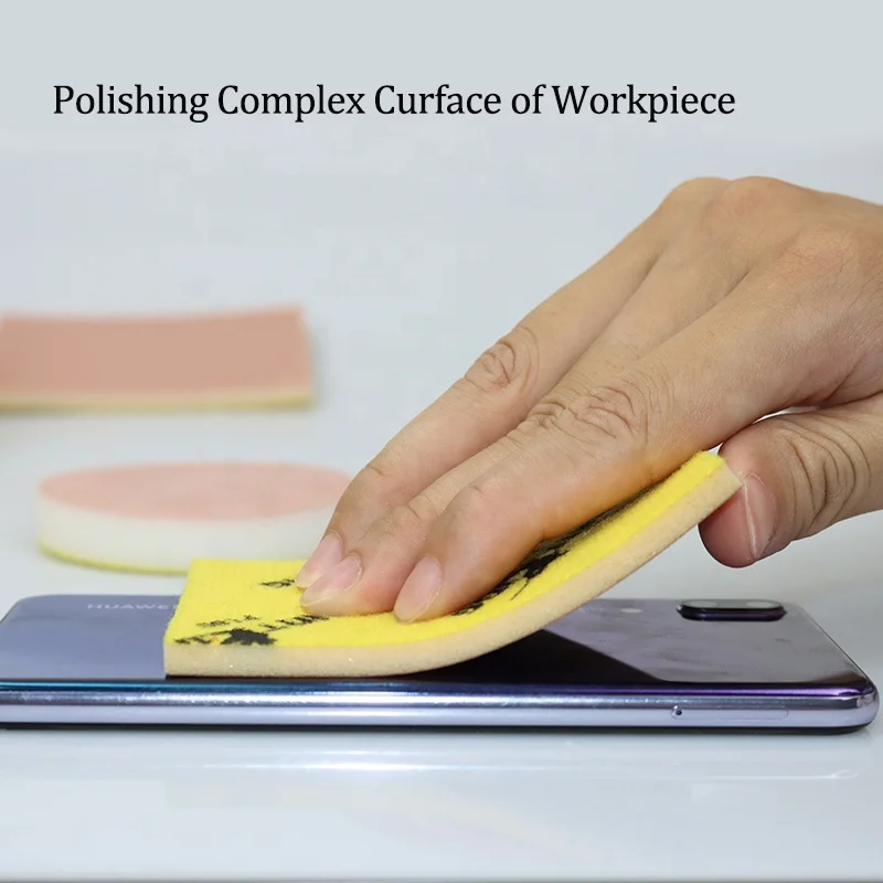 AOZHONG Factory Yellow Abrasive Sanding Sponge Roll 115MM*25M Abrasive Paper Foam Roll