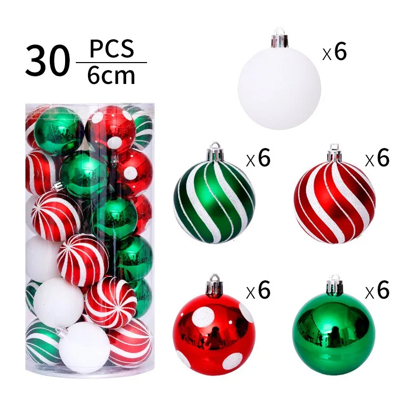 Wholesale Christmas Balls 6cm Christmas Tree Decoration Ornaments for Xmas Tree Holiday Wreath Garland Decor Ornaments
