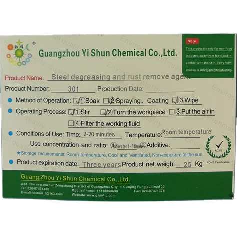 Environmental protection oil and rust remover for steel