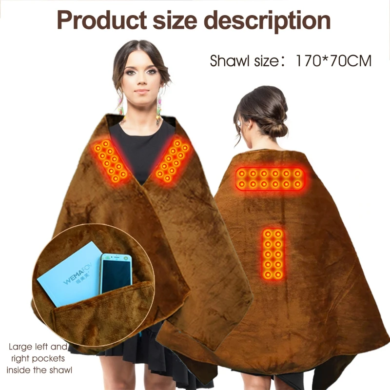 Долговечная изоляция и быстрая зарядка, нагрев вверх и вниз, Usb нагрев, нагрев, шаль, одеяло